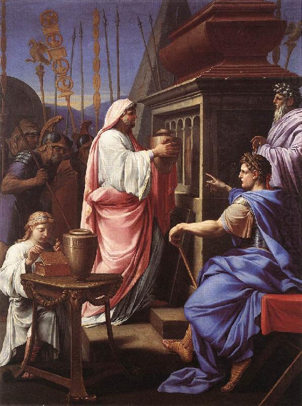 Caligula Depositing the Ashes of his Mother and Brother in the Tomb of his Ancestors, Eustache Le Sueur